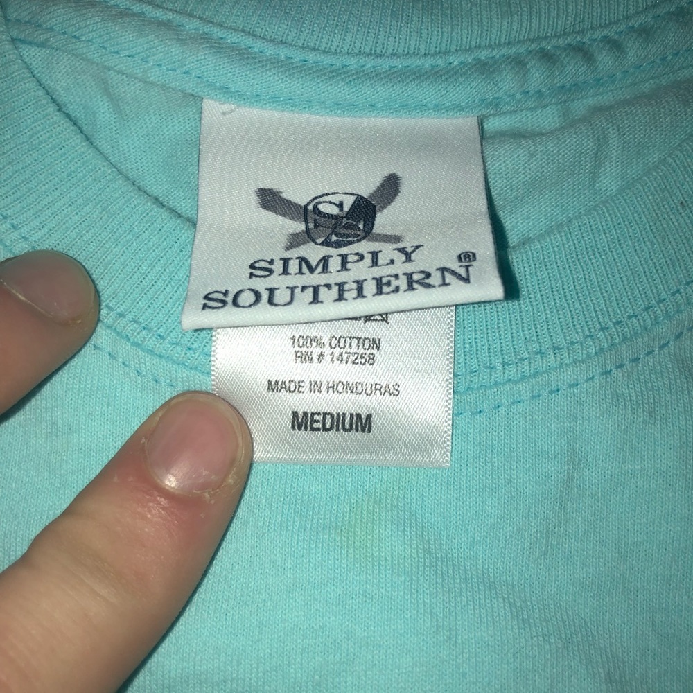 Women’s Simply Southern Teal Turtle Long Sleeve Tee Size Medium - Picture 5 of 5